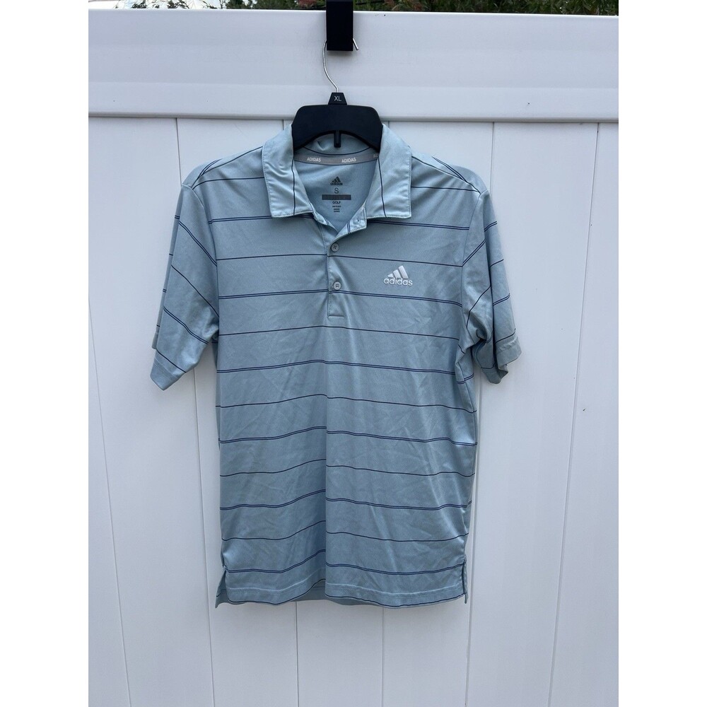 Adidas Mens Blue Short Sleeve Performance Golf Polo Sz Small